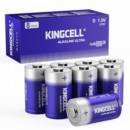 KINGCELL Batterien D 8 Stück – Typ LR20 1.5V HochleistungsBatterien für Haushalt & Elektronik | langlebig, auslaufsicher & 10 Jahre Haltbarkeit