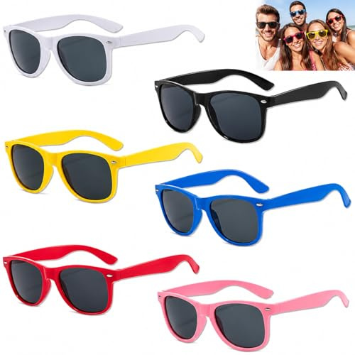 6 Pack Alta Protección Polarizadas Gafas, Gafas de Sol para Navigator Gafas, Polarizados Protección UV Moda Cómodo Gafas, Lentes de sol de colores neón Retro, gafas de sol polarizadas, unisex