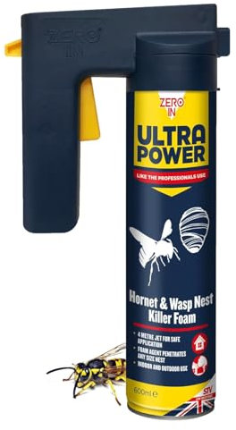 Ultra Power Wasp Nest Killer Foam – 600ml Wasp Killer Trigger Spray for Indoor & Outdoor Use, Insecticidal Foam Kills 4–7 Nests, Reaches Up to 4 Metres
