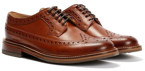 Chapman & Moore Longwing Brogue Country Scarpe in Pelle Marroni da Uomo con Lacci - EUR 43