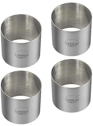 Stainless Steel Ring Mold/Plating Forms Set Sunrise Kitchen Supply (4 Count) (2.75 x 2 (4 PK))