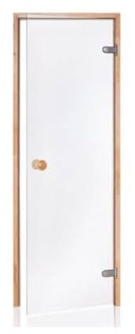 Porte de Sauna en Verre sécurite 8 mm Cadre en pin 60 x 190 Transparente