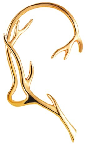 USHOBE Boucles D'Oreilles Clip En Cuivre Plaqué Doré 5.2 Pouces Cadeau Pour Femme FêTe Anniversaire NoëL Style Branche ÉLéGant Sans PerçAge