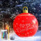 Aufblasbare Weihnachtskugeln Rot, CJBIN 60cm Aufblasbarer Weihnachtsball,Weihnachten Aufblasbar Ball mit 16 Farben Led,Fernbedienung,Erdspieß,Beleuchtete Weihnachtskugeln für Hof, Weihnachtsdekoration