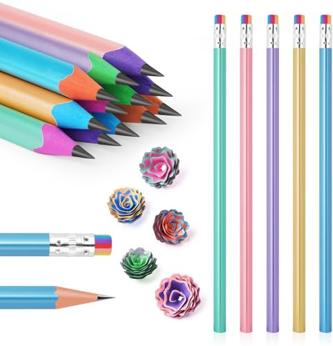AUAUY Matite #2 HB, 12 pezzi, antiscivolo con gomma, matite in grafite per bambini e adulti