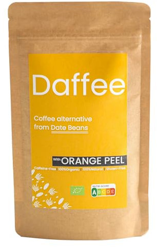 Daffee - Coffee Alternative From Ground Organic Date Beans and Natural Orange Peels | Caffeine Free Replacement - No CAF | Nutri Score A (250, Grams)
