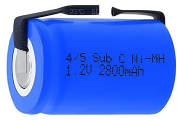 Batteria ricaricabile NI-MH da 2800 mAh 4/5 Sub C 1,2 V for walkie talkie, telecamere, microfoni, radio, campanelli, telecamera da cruscotto