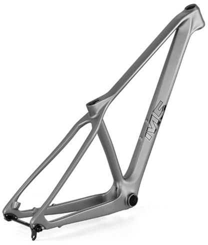 HIMALO 27.5/29er Mountain Bike Frame Carbon Fibre 15/17/19/21'' XC Hardtail MTB Frame BOOST Thru Axle 12x148mm Internal Routing Disc Brake, Gray(21'')