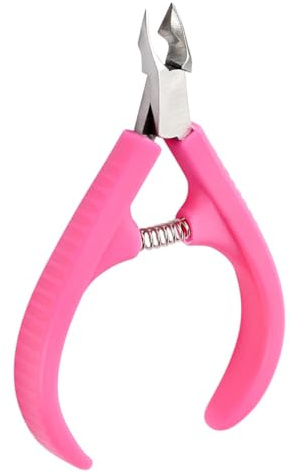 POPETPOP Alicates para Cutículas Mango de Plástico Antideslizante para Eliminar Tejido Muerto, Acero Inoxidable, 2 Piezas Ideales para Manicura en Casa y Spa