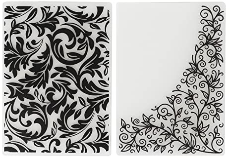 2 carpetas de plástico en relieve para hacer tarjetas, plantillas de estampado de hojas de flores, carpeta de papel reutilizable para álbumes de recortes, tarjetas de bricolaje,