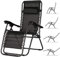 BAKAJI Sedia gravità Zero Sdraio da Giardino Poltrona Relax Pieghevole Salvaspazio Tubolari Acciaio 22mm Reclinabile Tessuto in Texilene Traspirante, Mare Spiaggia Piscina Arredo Esterno (Nero)