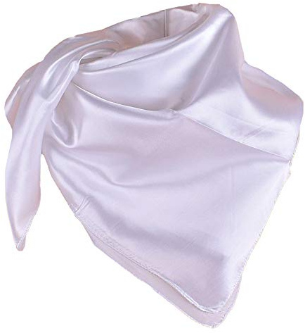 YOFASEN Hijab huvudduk för kvinnor – 1 styck enfärgad satin muslimsk islamisk huvudbonad kvinnor ansiktsslöja turban 90 x 90 cm, Vit, one size