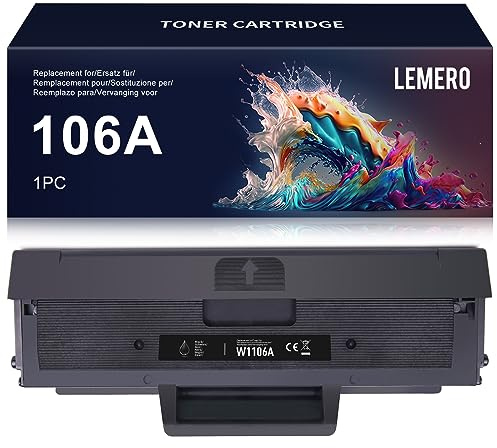 Lemero 106A Cartuccia di Toner Compatibile per HP Laser MFP 137fnw, 135w, 135a, 135wg, 107w, 107a - W1106A