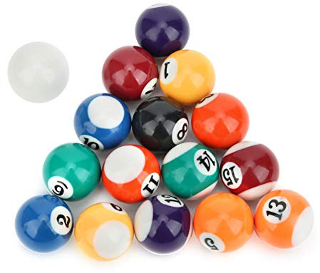 Billard Pool Balls, Umweltfreundliche Polyesterharz, Pool Training Bälle, 16 Stück 32mm, Kinder Spielzeug, Billardtisch Zubehör, für Familien, Büro, Training, Kinder