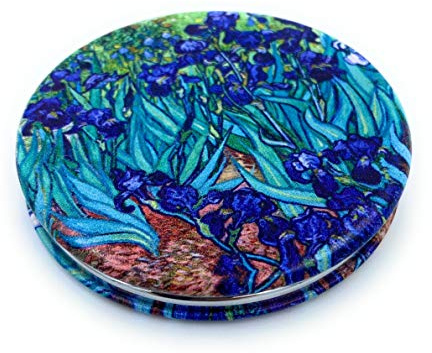 Aeisage Pocket Mirror for Women Small Travel Mirror Magnifying Van Gogh Irises Flower Purse Mirror Compact Unique Gift for Artistic Mom