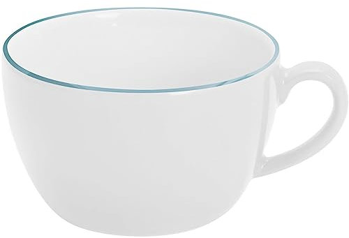KAHLA 204708A69976C Pronto Line Cappuccino-Obertasse 0,25 l Line ocean green | Kaffeetasse mit türkiser Linie aus Porzellan