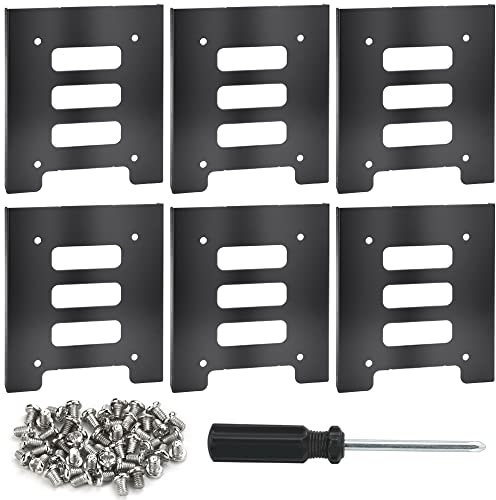 TANCUDER 6 Stück Festplatte Montage-Kit Festplatten Einbaurahmen 2,5 und 3,5 HDD / SSD Hochleistungs-Montage-Set Internes Festplatte Montage-Kit mit Schraubendreher und Schrauben für Festplatten