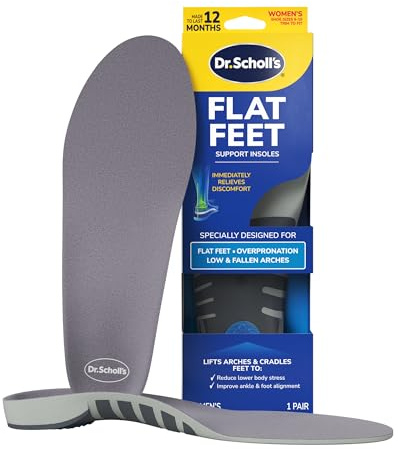 Dr. Scholl’s Flat Feet Support Insoles for Women, Size 6-10: Immediately Relieve Discomfort, Cradle Feet & Improve Ankle Alignment, Due to Overpronation,Low & Fallen Arches, Reduces Lower Body Stress