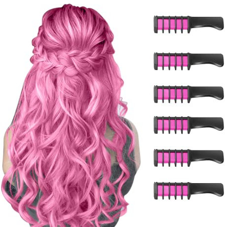 Hair Chalk for Kids Girls, MSDADA Temporary Hair Color Dye for Kids Gifts for Girls Age 6 7 8-12+Colour Hairspray for Birthday St. Patrick's Day Children's Day Halloween Christmas Cosplay Party(Pink)