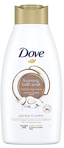 Dove Restoring Care Foaming Bath Bath Soak with a Coconut & Cacao Fragrance for a Relaxing Bubble Bath 450 ml