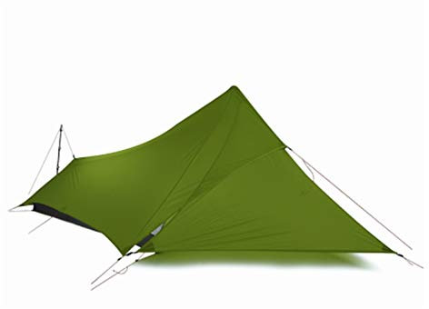 NEWCES Ultraleichtes Campingzelt 20D Nylon Beide Seiten Silikon Shelter Tarp 1 Person 3 Saison Regen Fliegenzelt Tarp Outdoor Camping Abenteuer Winter Angelzelt (Color : Green)