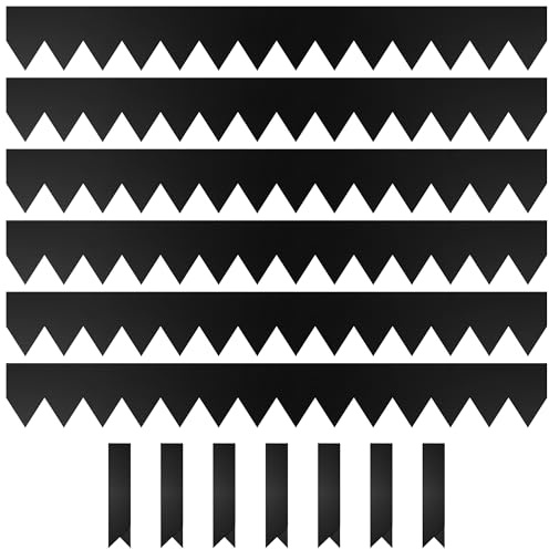 JonesHouseDeco Paquete de 6 bordes de césped galvanizados de 1 m de largo x 11,43 cm de alto con borde de acero con recubrimiento en polvo negro, borde decorativo de metal de calibre 14 (4 m de