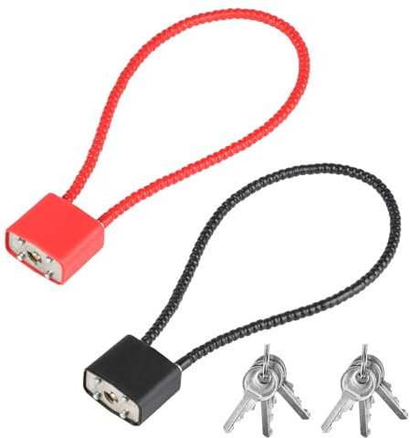 2 Stück Kabelschloss mit Schlüssel, Drahtseil Vorhängeschloss Langem Bügel Klein, Drahtschloss Vorhängeschlösser mit Schlüssel für Gepäck Koffer Fahrrad Helm Schließfach Mülltonnen Schloss