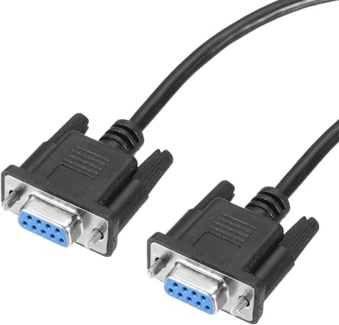 QUARKZMAN 6,6 fot DB9 RS232 seriell kabel, rak RS 232 kvinnlig till hona 9 stift förlängningskabel för datakommunikation, svart