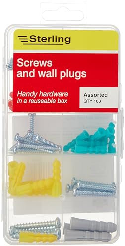 Sterling PSCRPL1 Screws and Wall Plugs, Transparent, Set of 100 Pieces