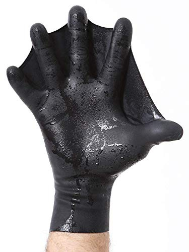 Darkfin Webbed Natural Latex Paddle Gloves for Men, Women and Children - Great for Scuba Diving, Free Diving, Surfing, Snorkeling, Spear Fishing and Power Swimming - Made in The USA (1 Pair)