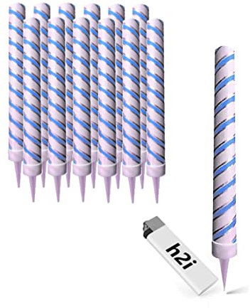 h2i Eissterne I 12 Stück - 60 Sek. Brenndauer | Eisfontäne Sprühkerze Ganzjahresfeuerwerk & Highlight auf jeder Party, Hochzeit, Geburtstag | Flaschen-, Kuchen- & Torten-Feuerwerk | Kat F1