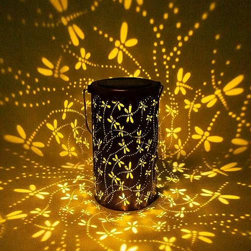 Mum Gifts for Mothers Day, Garden Ornaments Outdoor Dragonfly Solar Lanterns for The Garden, Unique Gardening Presents Birthday Gifts for Nan Grandma Mom Women