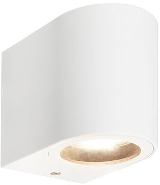 TELEFUNKEN - Wandleuchte Aussen mit Spritzwasserschutz, GU10 Fassung, max. 3 Watt, Aussenlampe, Wandlampe, Strahler, Außenbeleuchtung, Außenleuchte, Außenwandleuchte, 8x7x9 cm, Weiß