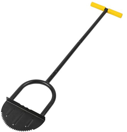 Tomotato Tagliabordi per Prato, Tagliabordi da Giardino a Mezzaluna con Dente con Manico Lungo Utensile per Bordare Manuale in Acciaio al Carbonio per Abbellimento del Marciapiede