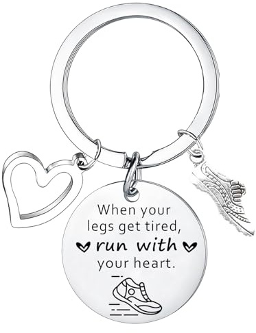 Porte-clés marathon Runner – Cadeau inspirant pour les amateurs de cross-country, d'athlétisme, de fitness, de gym, d'entraînement et d'exercice pour les amateurs de sport, Argenté., taille unique