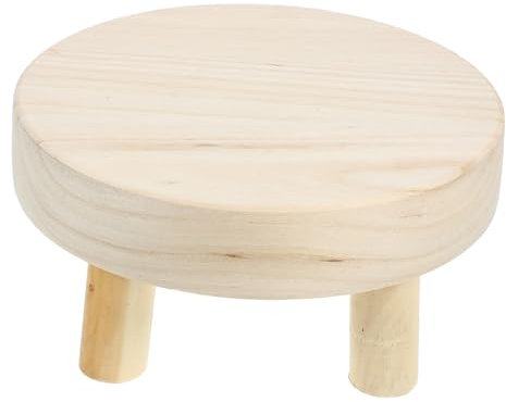 GAROZATION Wooden Plant Stand Mini Stool for Potted Plants Flowerpot Bracket for Indoor Wood Riser for Decor