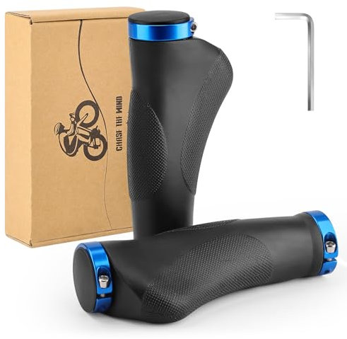 GXCROR Ergonomiska cykelhandtag med halkskyddspunktdesign | Stötdämpande handtag av gummi för mountainbikes | 130 mm säkerhetshandtag