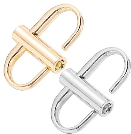 JEWEDECO 4pcs Metal Chain Strap Buckles for Bag Adjustment, Screw Fastening Buckle Clips with Light Gold and White Resin, Compatible with Chain Handbags for Strap Length Shortening and Repair