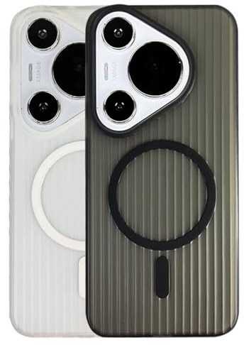 Acadey Clear Case für Huawei Pura 70 Hülle Kompatibel mit Magsafe, Handyhülle Ultradünn Weiche Silikon Anti Fingerabdruck Kratzfeste Magnetische Schutzhülle-schwarz