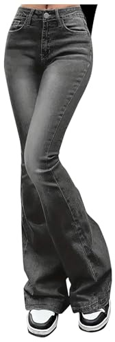 Générique Jean Bootcut Femme Évasé - Jeans Femme Taille Elastique - Grande Taille des Années 70 pour Tenue De Fête Disco Contrôle du Ventre Extensible Coupe Bootcut Bas Cloche