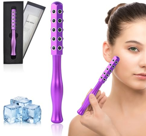 Face Rollers for Women, 2 in 1 Uplift Facial Massager Beauty Roller Tool, 30 Germanium Massage Nodes Double Headed Depuffing Sculpt Lift Skin Care（1PC）