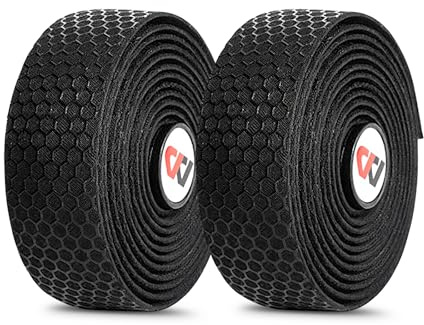 ZIMAOER Ruban de Guidon Vélo Route, avec Structure Nid d'Abeille, Gel Antidérapant 2,8 mm, Confortable et Résistant, Idéal pour Vélo de Route, Gravel et Hybride (Noir)
