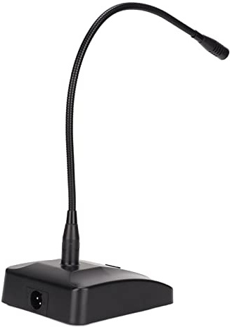 Ejoyous Micrófono de Escritorio con Cable, Micrófono Sensible de Cuello de Cisne Multiusos con Base de ABS y Pantalla LED con Cable XLR a 6,35 Mm para Conferencias