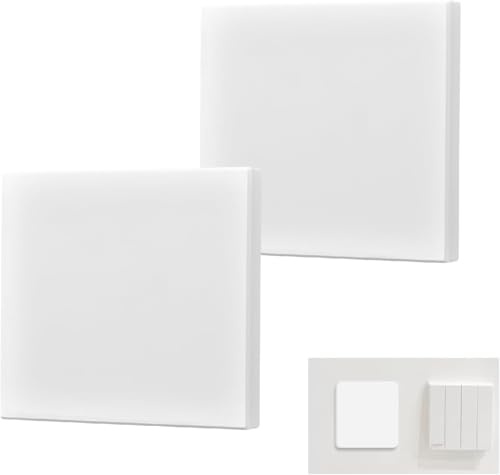 2 unidades de tapas ciegas para enchufes de 8,6 x 8,6 cm, para enchufes o interruptores no utilizados, color blanco