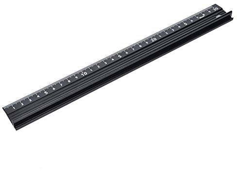 L-Typ Schneidlineal Aluminiumlegierung Metall Handwerk Sicherheitslineal Messwerkzeug mit anti-rutsch Streifen zum Messen von Leder(L-Type 30cm)