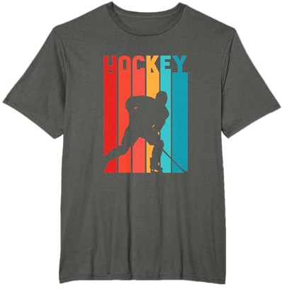 Giocatore di hockey su ghiaccio colorato Hockey Lover retrò Maglietta
