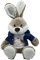 CreaDesign, Kuscheltier Plüschtier Hase Elvis Pegasus, mit Name, braun, 45 cm, kuschelweich, mit Jeanshemd und Shirt
