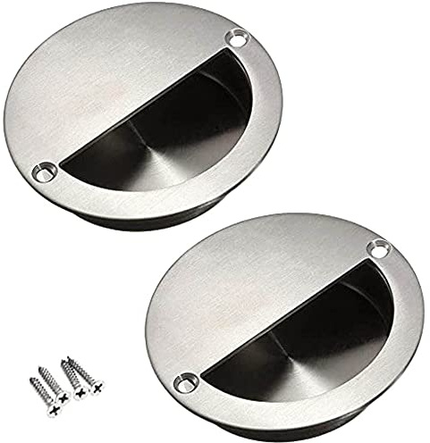 Bestgle Lot de 2 poignées de porte de placard Poignée Tiroir Intégré Poignée de Meuble avec 2 Vis pour Tiroirs pour Porte Armoire Estrae et Tiroir (90 mm)