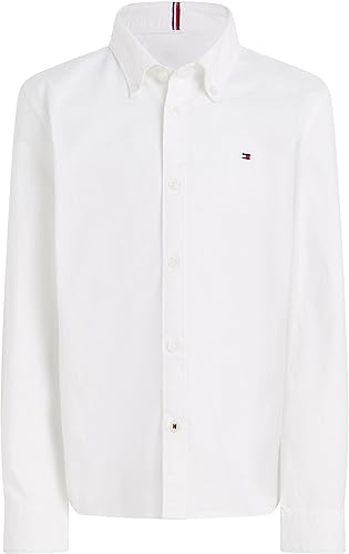 Tommy Hilfiger Bambino Camicia Oxford Elasticizzata, Bianco (White), 14 Anni