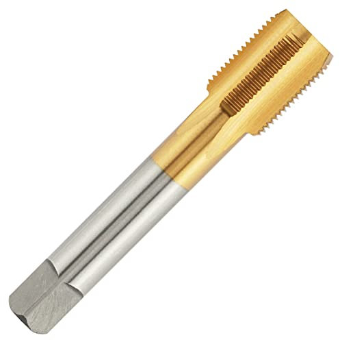 Aceteel Gewindeschneider, metrisch, M24 x 1,25 HSS Ti-Beschichtet, gerades Nutgewindegewindegewindegewinde; M24 x 1,25 mm; Titanbeschichtetes Gewinde; Maschinengewinde; Rechtshänder